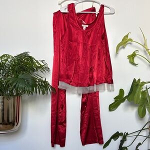 Vera Wang Red Satin Pajama Set